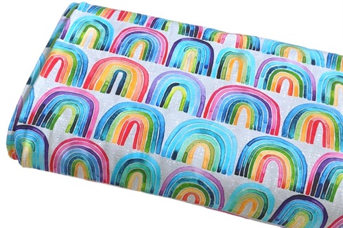 Click to order custom made items in the Rainbow Rows fabric